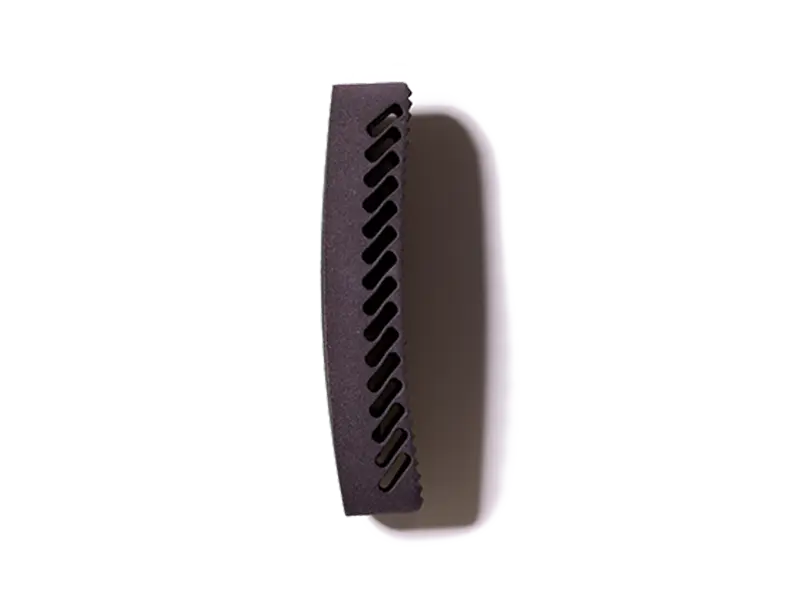 Close-up of butt pad showing grip and fit on PSA Style 1 stock