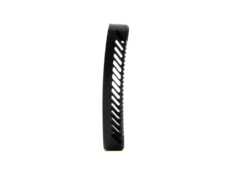 Close-up of butt pad showing grip and fit on Riley Defense stock