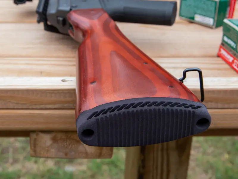 AK-47 Butt Pad on a Riley Defense stock back view