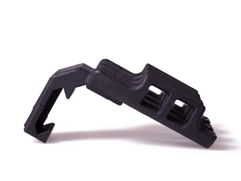 Profile view of large caliber Picatinny ammo carrier showing robust construction for heavy cartridges
