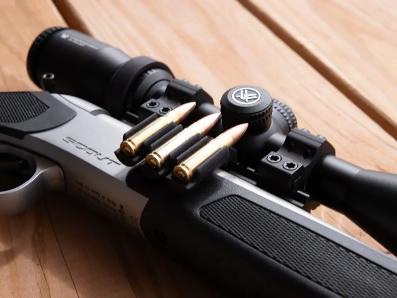 Side view of Ammo Carrier installed on a CVA Scout