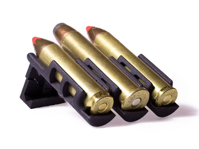 Close-up of large-caliber rounds in the Ammo Carrier