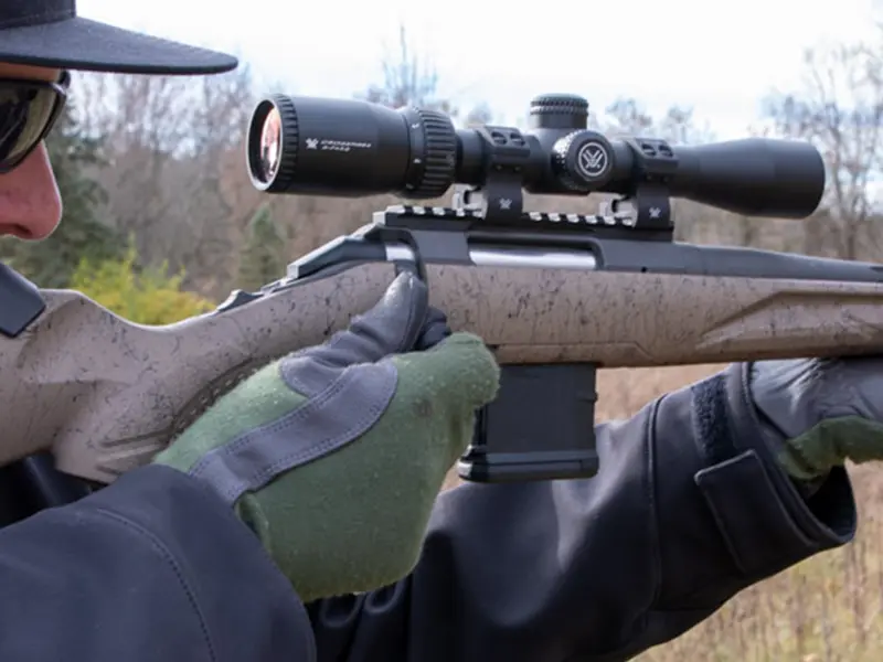 Small bolt knob in hunting scenario showing snag-free profile advantages
