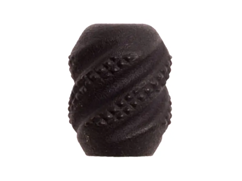 Small bolt knob providing compact enhanced grip on bolt action rifle
