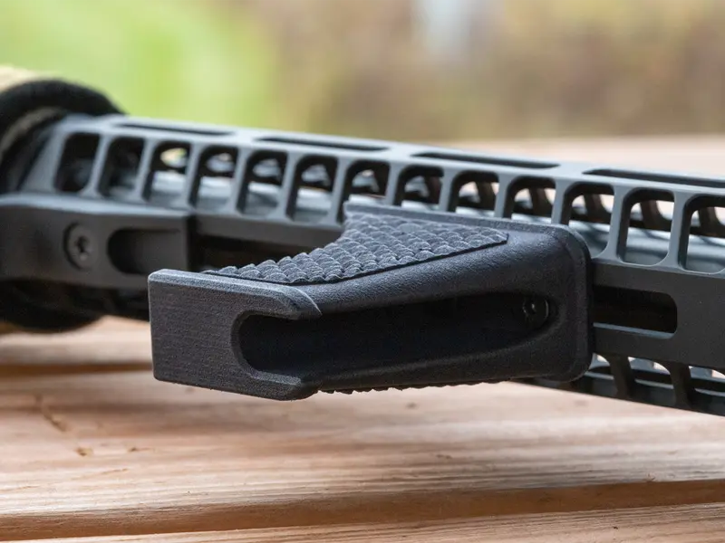Tall scale texture hand stop on M-LOK rail
