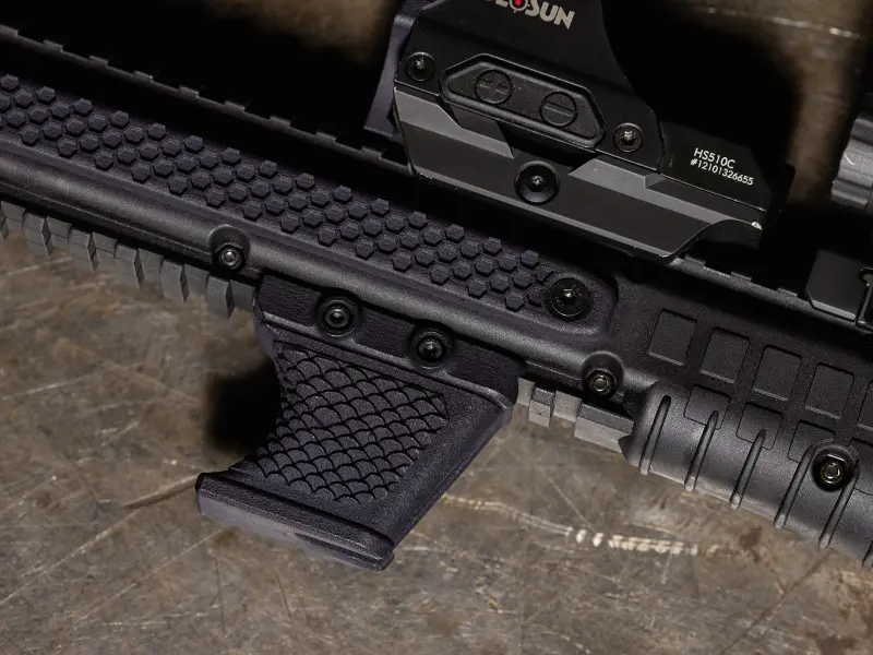 Side view showing compact size of Hand Stop