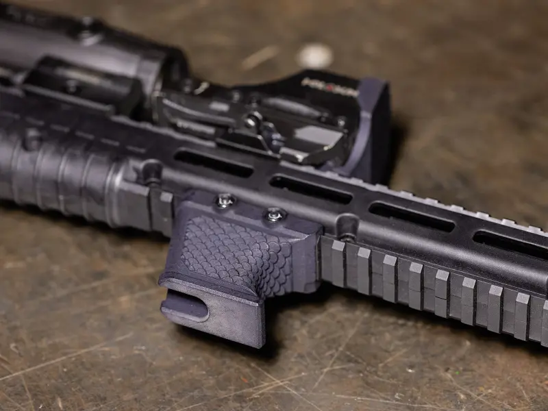 Underside view showing Picatinny mounting interface