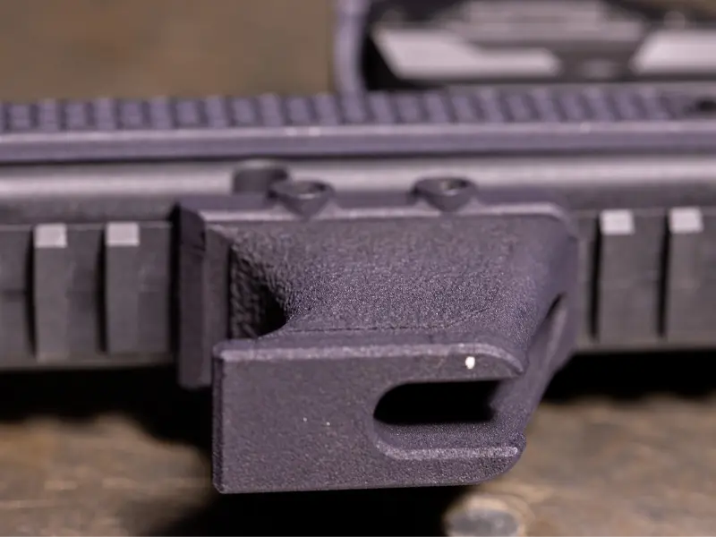 Side view showing compact size of Hand Stop