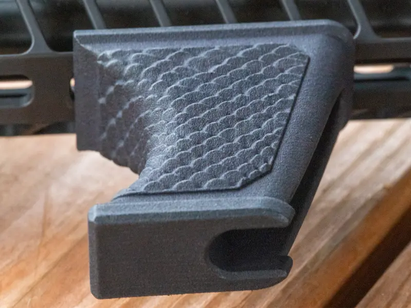 Close-up of scale texture on Hand Stop for secure grip
