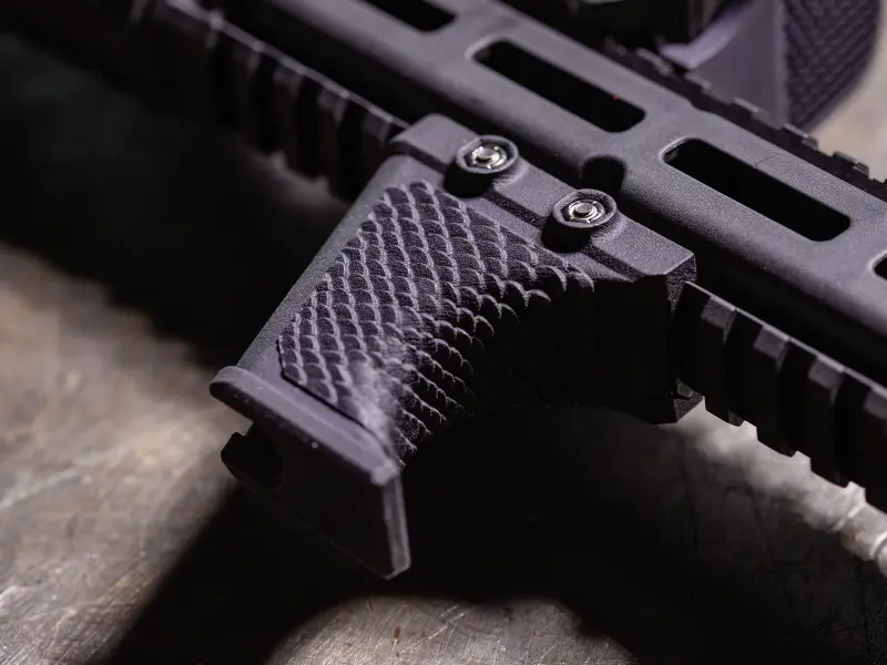 Close-up of scale texture on Hand Stop for secure grip