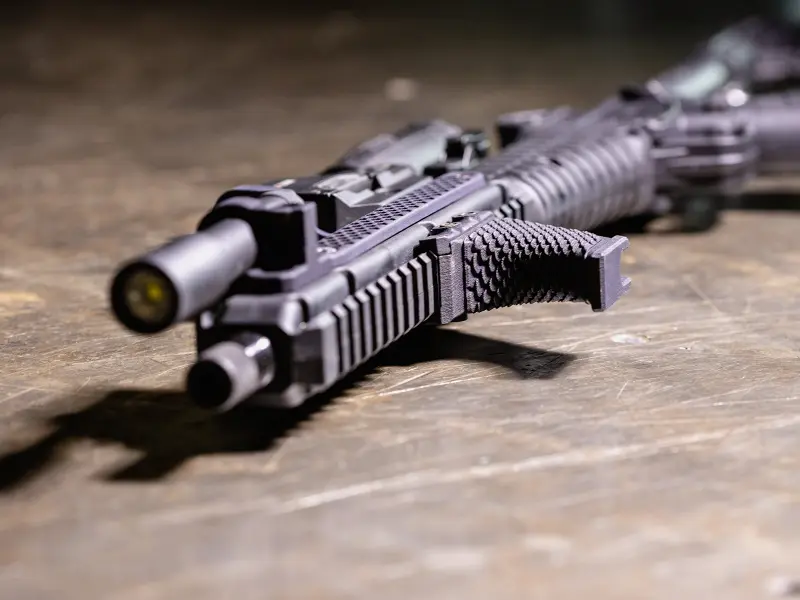 Hand Stop in use, shooter pulling rifle into shoulder