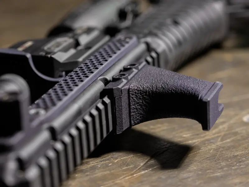 Hand Stop in use, shooter pulling rifle into shoulder