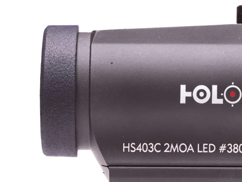 Detail of Kill Flash snapped onto the optic, showing secure fit
