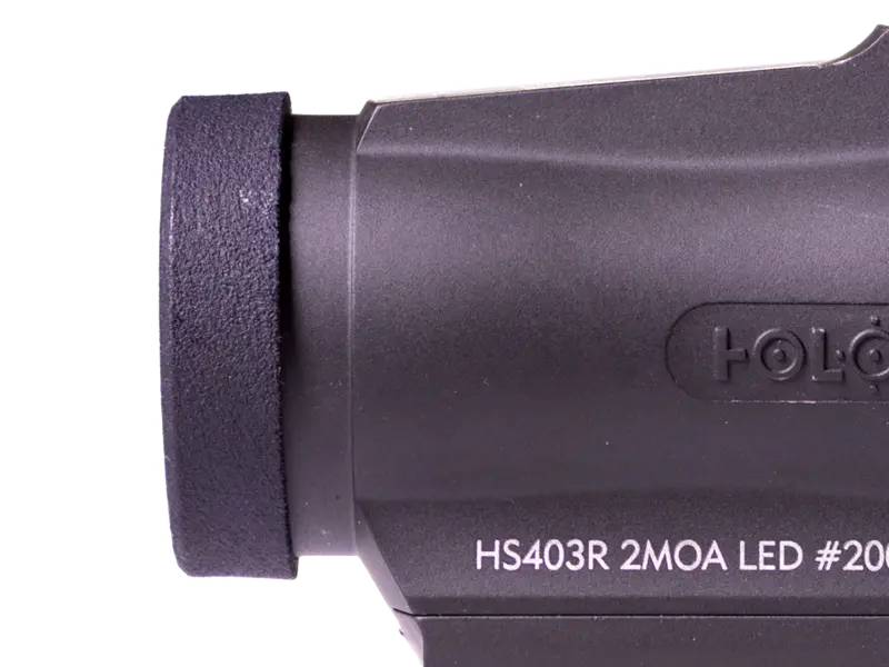Detail of Kill Flash snapped onto the optic, showing secure fit