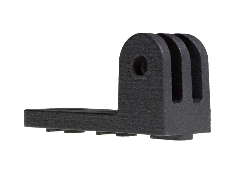 Camera mounted forward along bore line on M-LOK rail