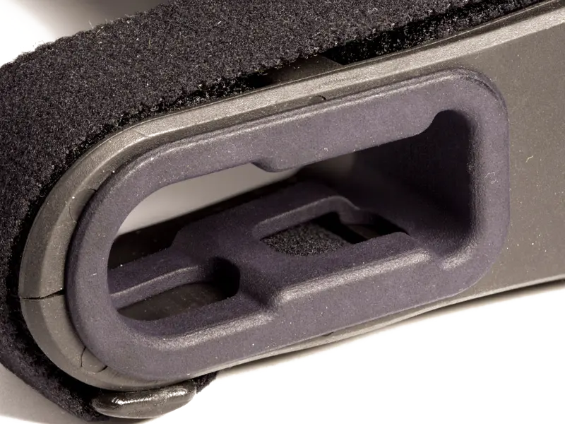 Close-up detail of SBA3 storage plug precision fit showing exact cavity match and secure positioning