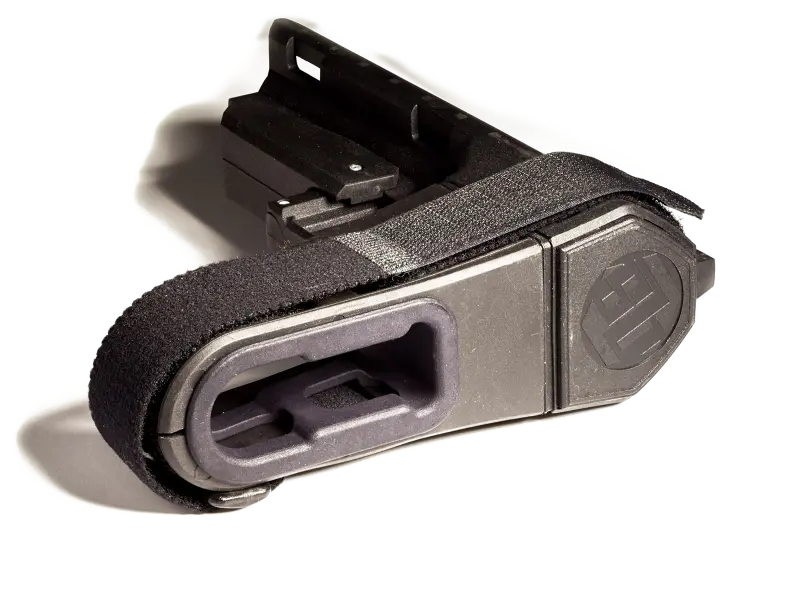 SBA3 brace storage plug next to SB Tactical brace demonstrating compact size and perfect compatibility