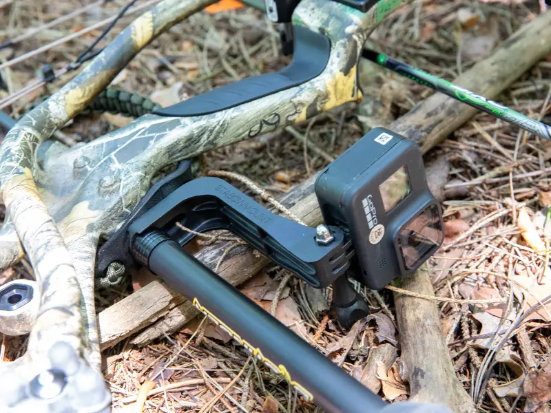 Close-up of mounting mechanism for quick camera attachment